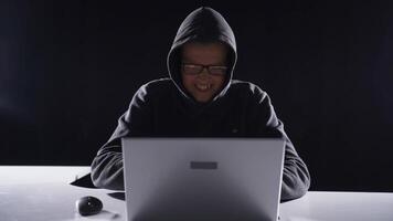 The failed hacker becomes angry and demoralized. video