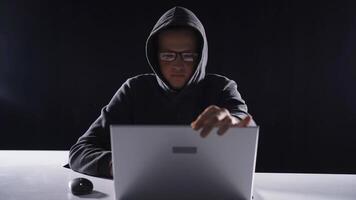 Hacker is preparing for cyber attack. video