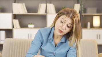 Portrait of woman with cold and flu. video