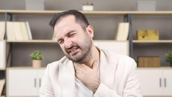 Man with goiter, thyroid problems. video