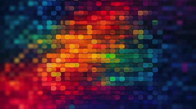 AI Generated Vivid modern colorful background with rainbow shapes. Generative AI photo