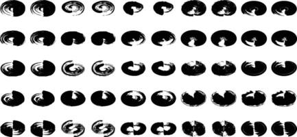 Hand Drawn Horizontal Oval Shape Bold 50-5 vector