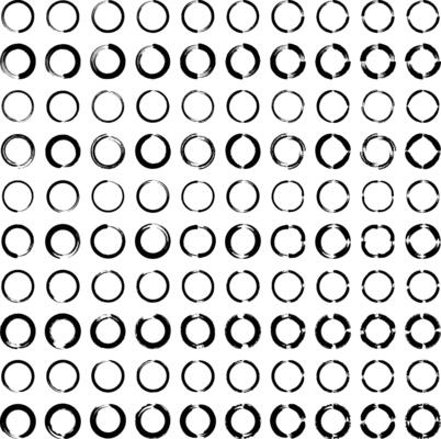 Hand Drawn Circle Shape 100 SET- 3