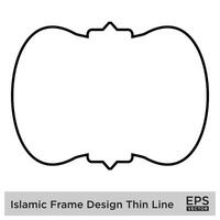 Islamic Frame Design Thin Line vector