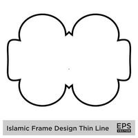 Islamic Frame Design Thin Line vector