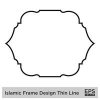 Islamic Frame Design Thin Line vector