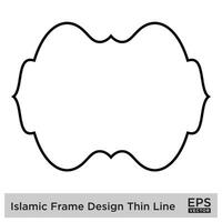 Islamic Frame Design Thin Line vector