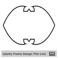 Islamic Frame Design Thin Line vector