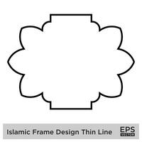 Islamic Frame Design Thin Line vector