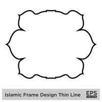 Islamic Frame Design Thin Line vector