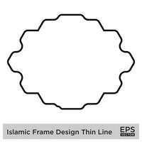 Islamic Frame Design Thin Line vector