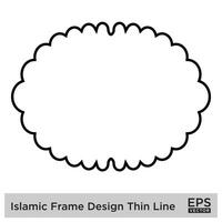 Islamic Frame Design Thin Line vector