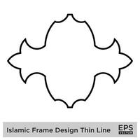 Islamic Frame Design Thin Line vector