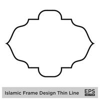 Islamic Frame Design Thin Line vector