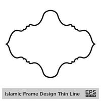 Islamic Frame Design Thin Line vector