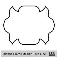 Islamic Frame Design Thin Line vector