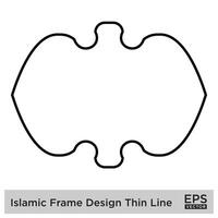 Islamic Frame Design Thin Line vector