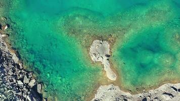 Aerial view of the beautiful Eiffel Lake, with its turquoise waters in the Valley of the Ten Peaks,Rockies Mountains, Canada. video