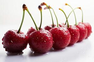 AI generated fresh cherry with water drops. Generative Ai photo