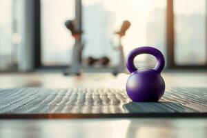 AI generated a kettlebell for training in fitness room . generative ai photo