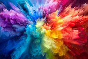 AI generated Color bombs explode bright background, HD, Generative Ai photo