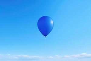 AI generated a blue balloon floating in the sky, banner with copy space for text. Generative A photo