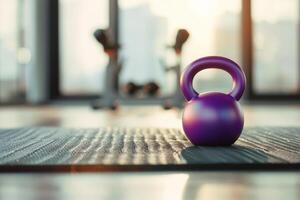 AI generated a kettlebell for training in fitness room . generative ai photo