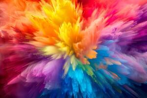 AI generated Color bombs explode bright background, HD, Generative Ai photo