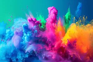 AI generated Color bombs explode bright background, HD, Generative Ai photo