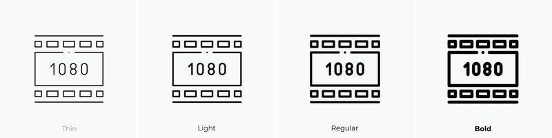 p Full HD icon. Thin, Light, Regular And Bold style design isolated on white background vector