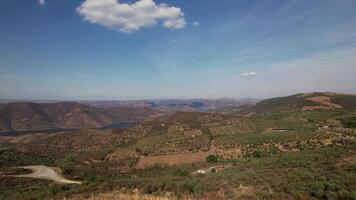 lindo natureza panorama a partir de torre de moncorvo dentro Portugal aéreo Visão video