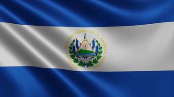 vlag van el Salvador in de wind detailopname, de nationaal vlag van el Salvador video