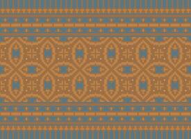 Zmijanjski vez embroidery style vector long horizontal seamless pattern - textile or fabric print ispired by cross-stitch folk art designs from Bosnia and Herzegovina