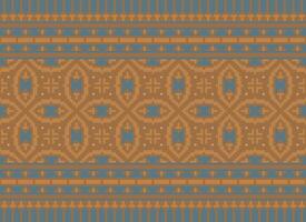 Zmijanjski vez embroidery style vector long horizontal seamless pattern - textile or fabric print ispired by cross-stitch folk art designs from Bosnia and Herzegovina