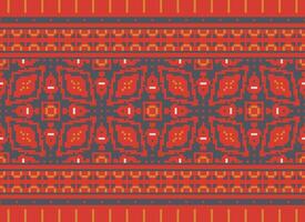 Cross Stitch. Pixel. Geometric ethnic oriental seamless pattern traditional background. Aztec-style abstract vector illustration. Design for textile, curtain, carpet, wallpaper, clothing, wrapping