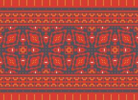 Cross Stitch. Pixel. Geometric ethnic oriental seamless pattern traditional background. Aztec-style abstract vector illustration. Design for textile, curtain, carpet, wallpaper, clothing, wrapping