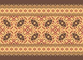 Cross Stitch. Pixel Pattern. Ethnic Patterns. Abstract art. Design for carpet, wallpaper, clothing, textile, pillow, curtain, bedsheet, table runners. Mehndi. Rushnyk. Earth tone. Vintage. Vector. vector