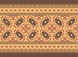 Cross Stitch. Pixel Pattern. Ethnic Patterns. Abstract art. Design for carpet, wallpaper, clothing, textile, pillow, curtain, bedsheet, table runners. Mehndi. Rushnyk. Earth tone. Vintage. Vector. vector