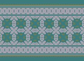 Cross Stitch. Pixel. Geometric ethnic oriental seamless pattern traditional background. Aztec-style abstract vector illustration. Design for textile, curtain, carpet, wallpaper, clothing, wrapping