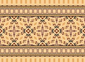 Cross Stitch. Pixel Pattern. Ethnic Patterns. Abstract art. Design for carpet, wallpaper, clothing, textile, pillow, curtain, bedsheet, table runners. Mehndi. Rushnyk. Earth tone. Vintage. Vector. vector