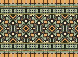 Cross Stitch. Pixel Pattern. Ethnic Patterns. Abstract art. Design for carpet, wallpaper, clothing, textile, pillow, curtain, bedsheet, table runners. Mehndi. Rushnyk. Earth tone. Vintage. Vector. vector