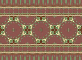 Cross Stitch. Pixel Pattern. Ethnic Patterns. Abstract art. Design for carpet, wallpaper, clothing, textile, pillow, curtain, bedsheet, table runners. Mehndi. Rushnyk. Earth tone. Vintage. Vector. vector