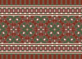 Cross Stitch. Pixel Pattern. Ethnic Patterns. Abstract art. Design for carpet, wallpaper, clothing, textile, pillow, curtain, bedsheet, table runners. Mehndi. Rushnyk. Earth tone. Vintage. Vector. vector
