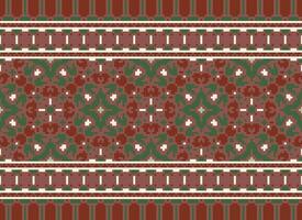 Cross Stitch. Pixel Pattern. Ethnic Patterns. Abstract art. Design for carpet, wallpaper, clothing, textile, pillow, curtain, bedsheet, table runners. Mehndi. Rushnyk. Earth tone. Vintage. Vector. vector