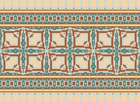 Cross Stitch. Pixel Pattern. Ethnic Patterns. Abstract art. Design for carpet, wallpaper, clothing, textile, pillow, curtain, bedsheet, table runners. Mehndi. Rushnyk. Earth tone. Vintage. Vector. vector