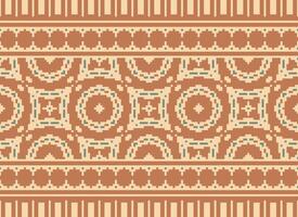 Cross Stitch. Pixel Pattern. Ethnic Patterns. Abstract art. Design for carpet, wallpaper, clothing, textile, pillow, curtain, bedsheet, table runners. Mehndi. Rushnyk. Earth tone. Vintage. Vector. vector