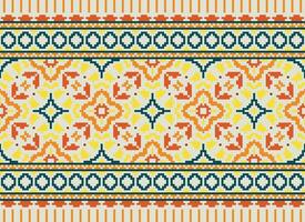 Cross Stitch. Pixel Pattern. Ethnic Patterns. Abstract art. Design for carpet, wallpaper, clothing, textile, pillow, curtain, bedsheet, table runners. Mehndi. Rushnyk. Earth tone. Vintage. Vector. vector