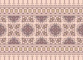 Cross Stitch. Pixel Pattern. Ethnic Patterns. Abstract art. Design for carpet, wallpaper, clothing, textile, pillow, curtain, bedsheet, table runners. Mehndi. Rushnyk. Earth tone. Vintage. Vector. vector