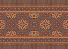 Cross Stitch. Pixel Pattern. Ethnic Patterns. Abstract art. Design for carpet, wallpaper, clothing, textile, pillow, curtain, bedsheet, table runners. Mehndi. Rushnyk. Earth tone. Vintage. Vector. vector