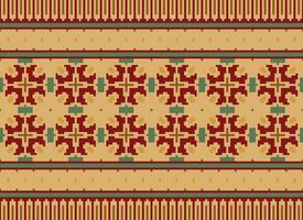 Cross Stitch. Pixel Pattern. Ethnic Patterns. Abstract art. Design for carpet, wallpaper, clothing, textile, pillow, curtain, bedsheet, table runners. Mehndi. Rushnyk. Earth tone. Vintage. Vector. vector